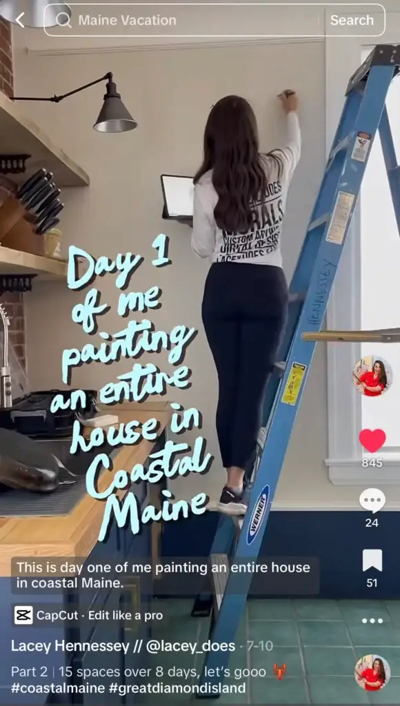 Lacey on ladder
