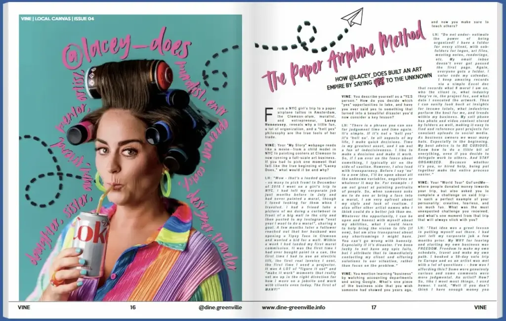 Vine magazine spread